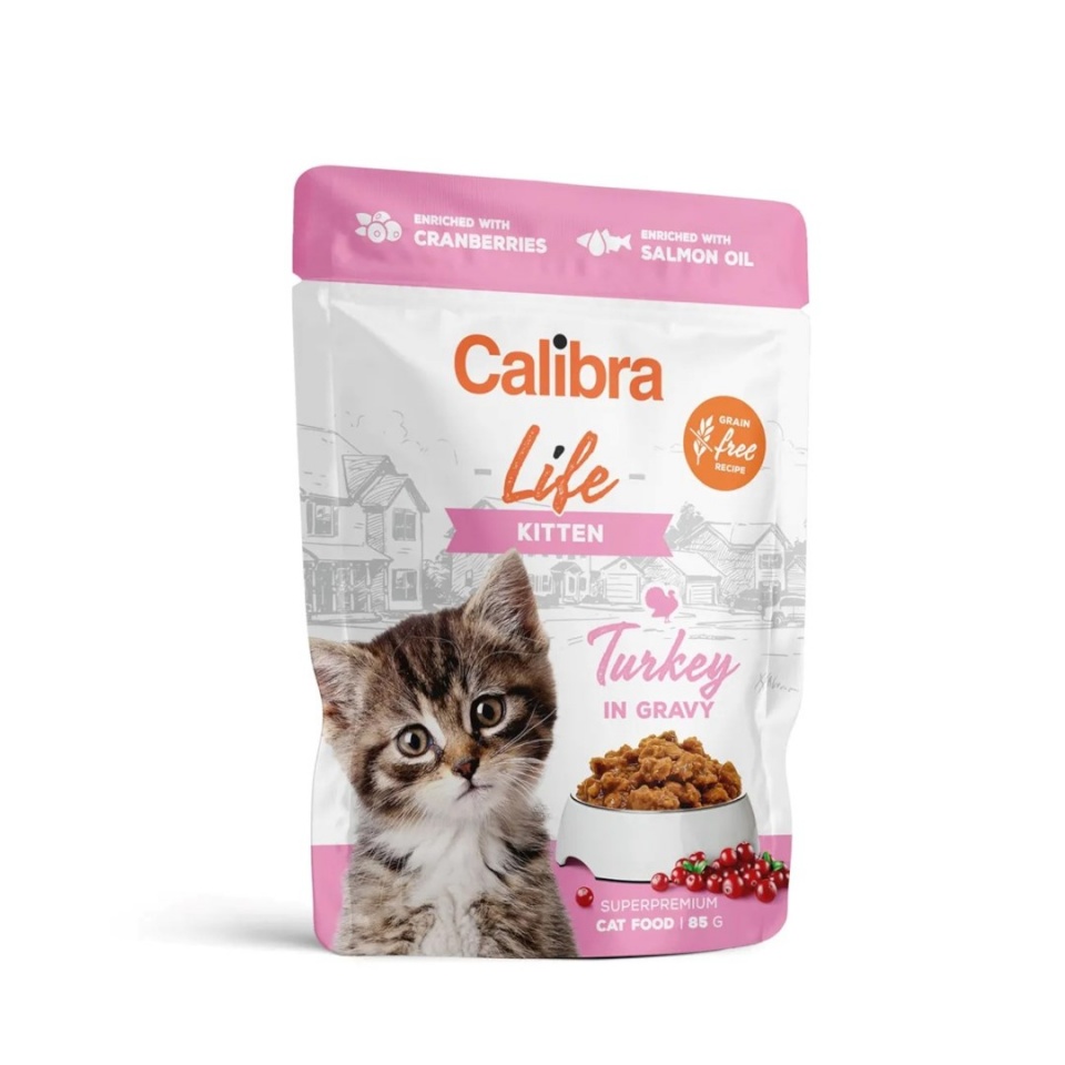 Calibra kassitoit Cat Life Kitten Turkey in Gravy, 85g