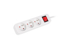Lanberg Cable Power Strip 3M 3X French Outlets with Switch, Quality-Grade Copper | PS1-03E-0300-W
