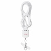 Activejet Activejet lanyard with 3-in-1 charging cable, white. Ends with various connectors: USB-C, Lightning adapter, USB-A
