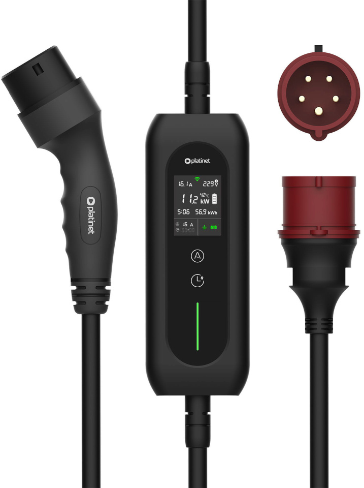 Platinet elektriauto laadija Type 2 16A 11kW Tuya 5m (EV_PPCW5M11)