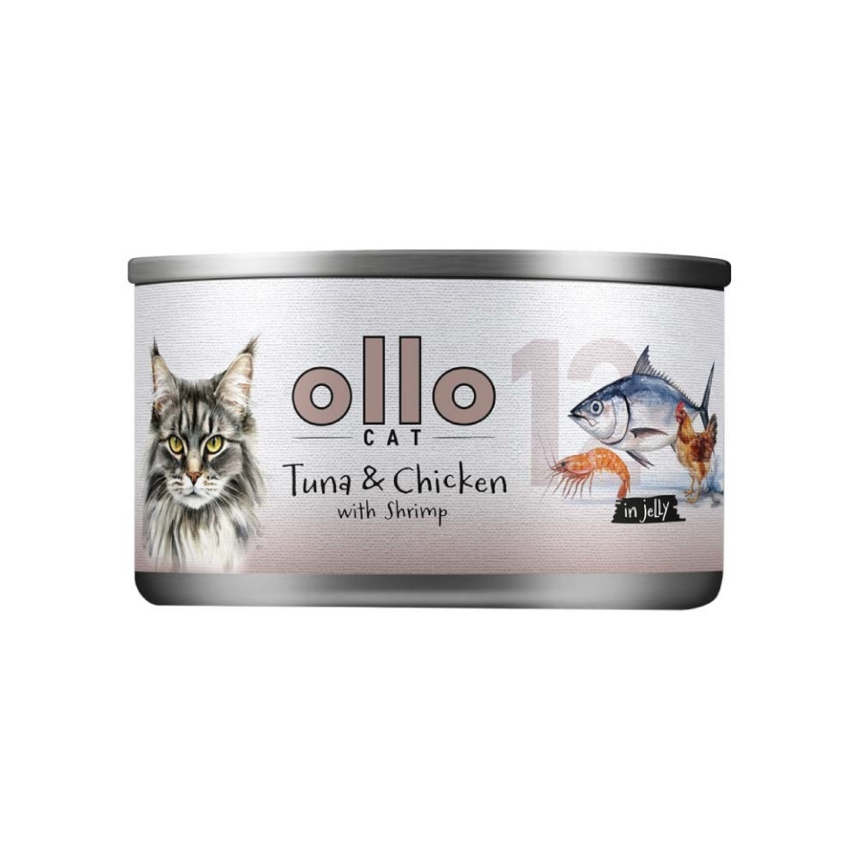 Ollo kassitoit Cat nr 12 Tuna & Chicken with Shrimp in Jelly, 70g