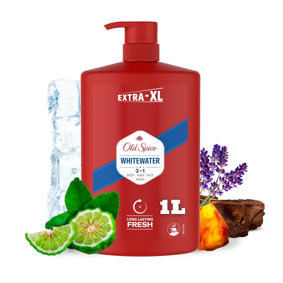 Old Spice dušigeel ja šampoon Whitewater 1000 ml, meestele