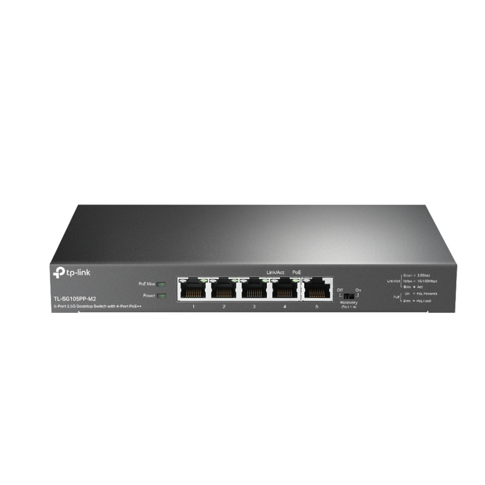 TP-LINK TL-SG105PP-M2 5-Port 2.5G Desktop Switch with 4-Port PoE++