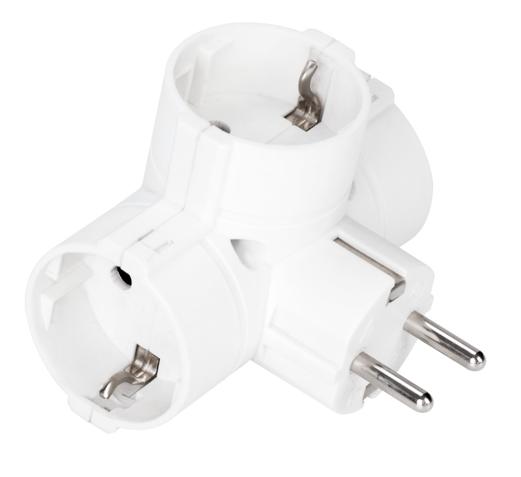 Fuj:tech toitepistiku jaotur 3-Way Power Plug Splitter Vertical, valge