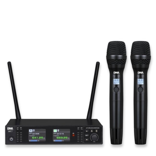 DNA PROFESSIONAL mikrofon XMIC 2 - Wireless Dual set: 2 x handheld microphones + receiver (518–542 MHz)