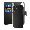 Puro Wallet Detachable MagSafe 2-in-1 PU Leather Case with Flap and Wallet for iPhone 16 Plus - Black
