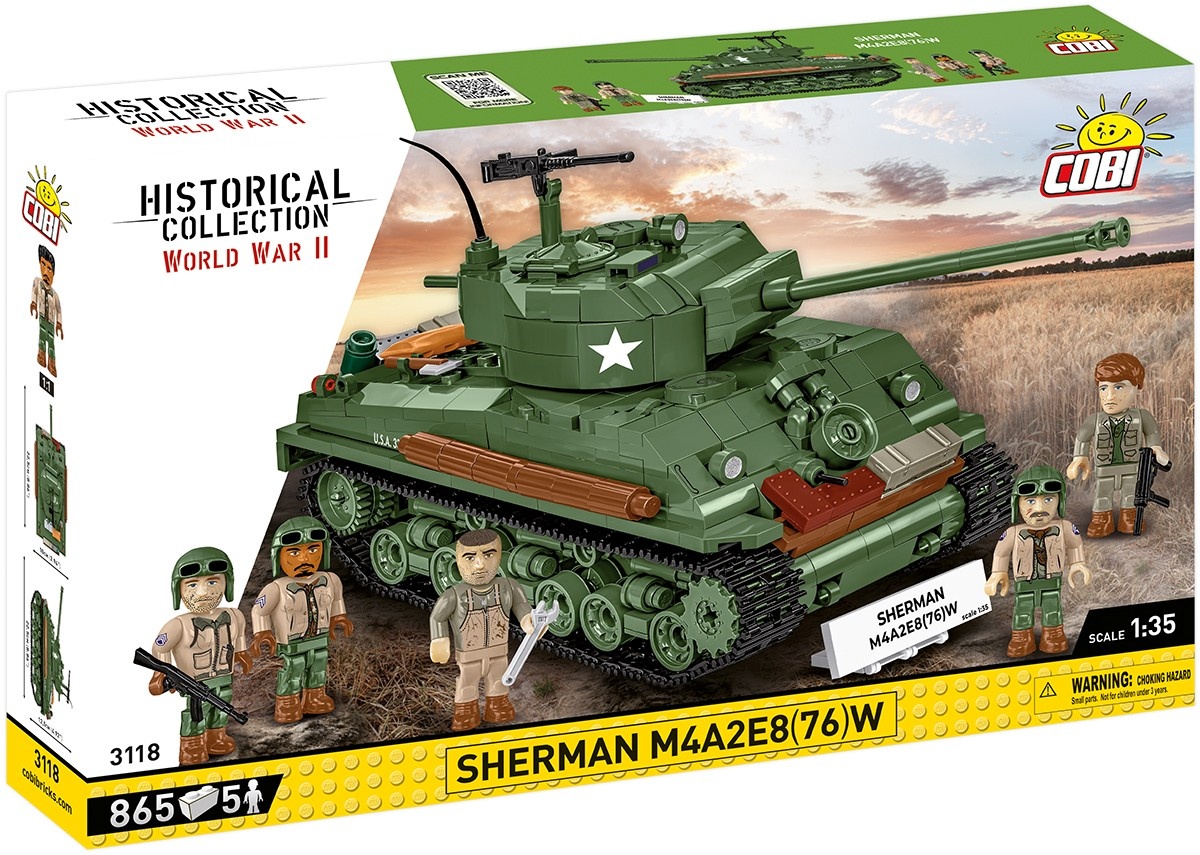 Cobi klotsid Blocks Sherman M4A2E8 865 blocks