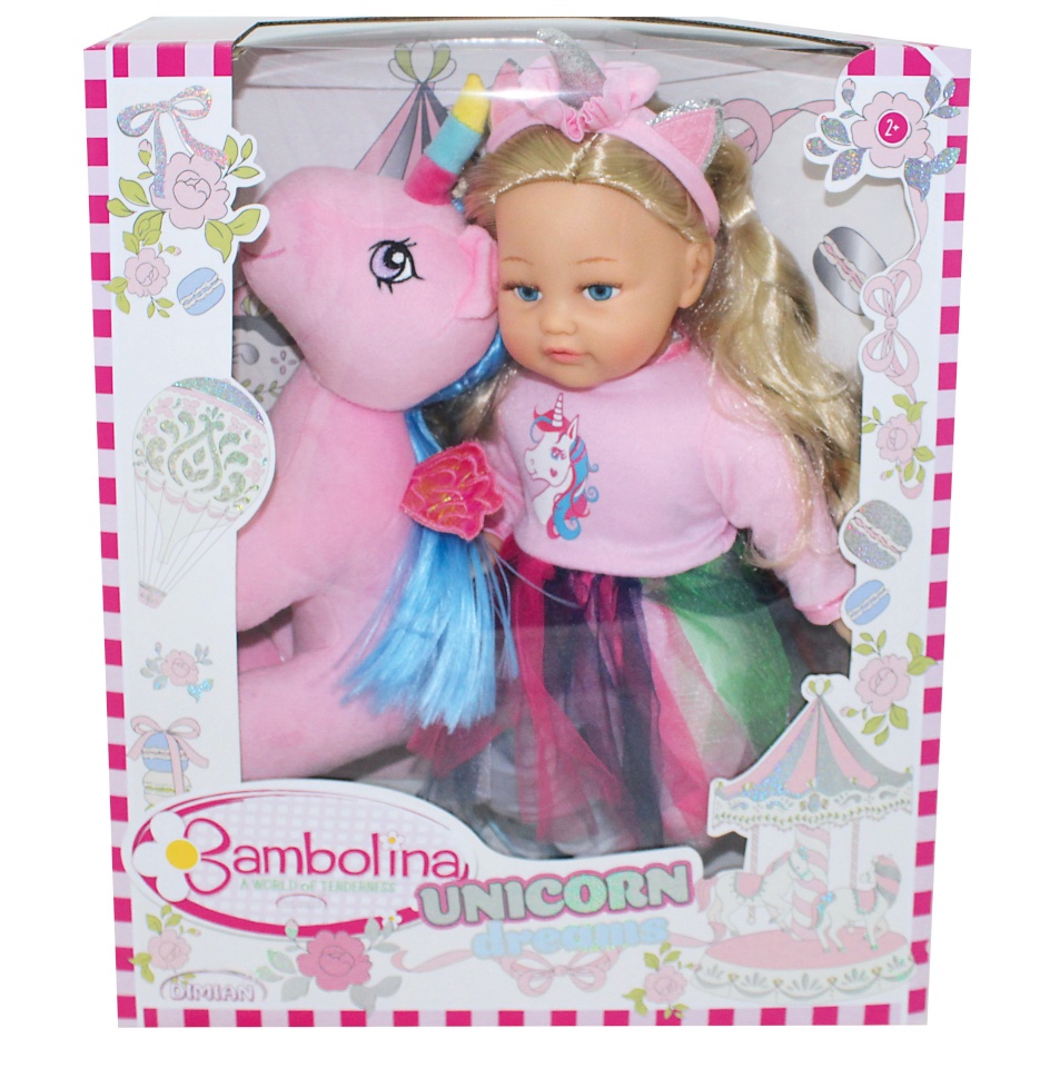 Bambolina nukk pehme ükssarvikuga Unicorn Dreams, 35cm, BD1260