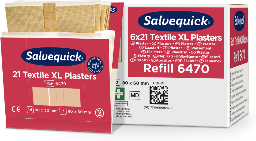 Salvequick plaaster 6470 Large Cloth Plaster, 6 x 21tk