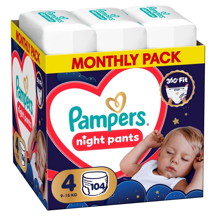Pampers mähkmed Night Pants Püksmähkmed, suurus 4, 104 tk