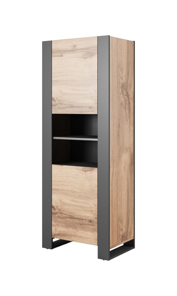 Cama Meble riiul WOOD bookcase 65x40x170,5 oak wotan + anthracite