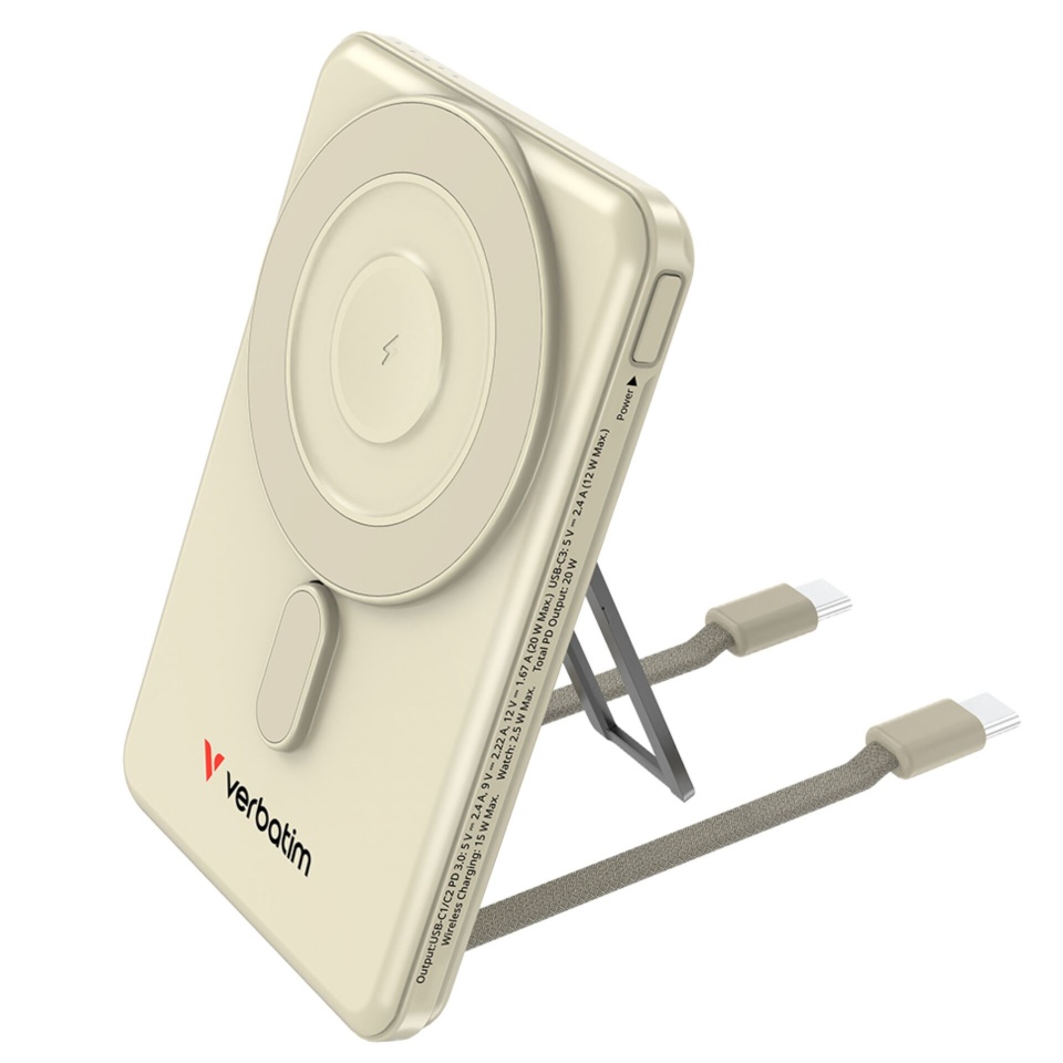 Verbatim akupank Charge´n´Go 2C 5000mAh magn. PB kuldne inkl.2 Kabel 32253