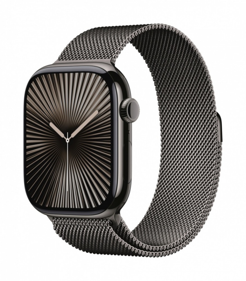 Apple Watch Series 10 GPS + Cellular 46mm Slate Titanium Case with Slate Milanese Loop - M/L