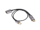 Lanberg videokaabel Lanberg HDMI (M) -> Displayport (F) Adapter 4K on cable 20cm, hõbedane | AD-HD-DP-02