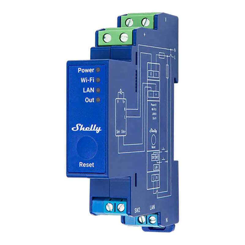 Shelly nutikodu moodul Pro Dimmer 0/1-10V PM Lighting Controller, WiFi/Bluetooth, sinine