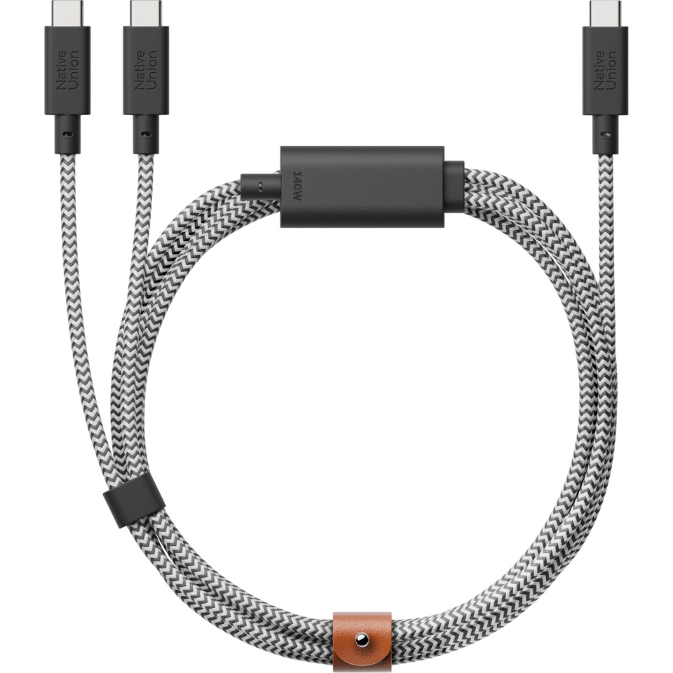 Native Union laadimiskaabel Belt cable 140W USB-C to USB-C 2m Zebra