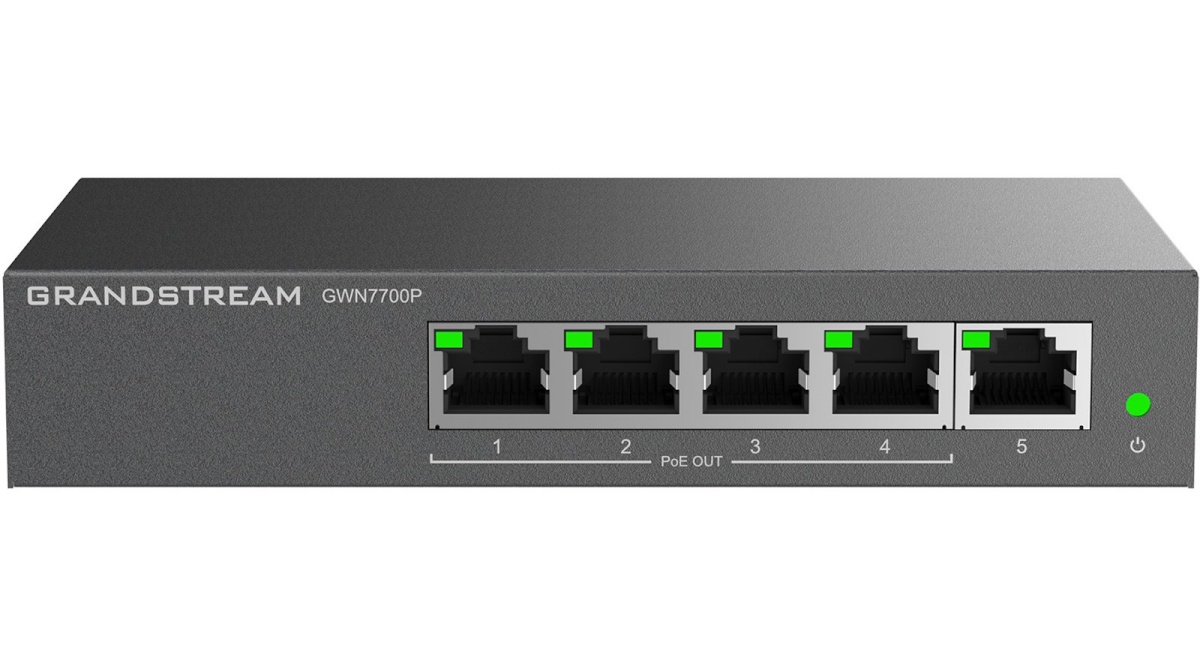 Grandstream switch GWN 7700P 5xGbE, 4xPOE, unmanaged