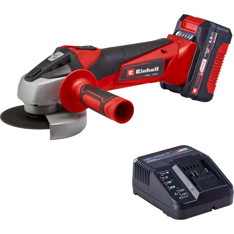 Einhell nurklihvija 4431133 Power X-Change Cordless Angle Grinder TC-AG 18/115 Li Kit, 18V, punane/must