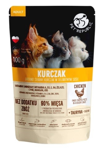 Petrepublic kassitoit PET REPUBLIC Adult Chicken finely chopped - Wet Cat Food- 100g