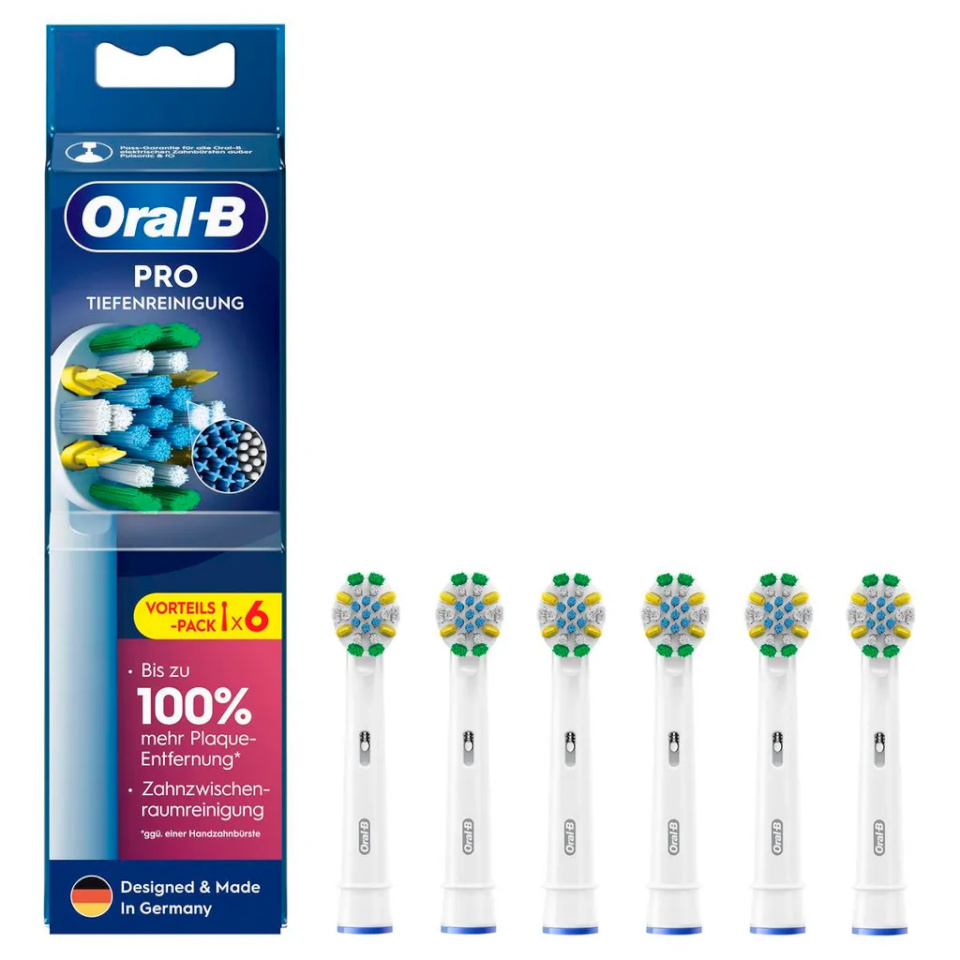 Braun lisaharjad Oral-B Pro Deep Cleaning Replacement Brush Heads, 6tk, valge
