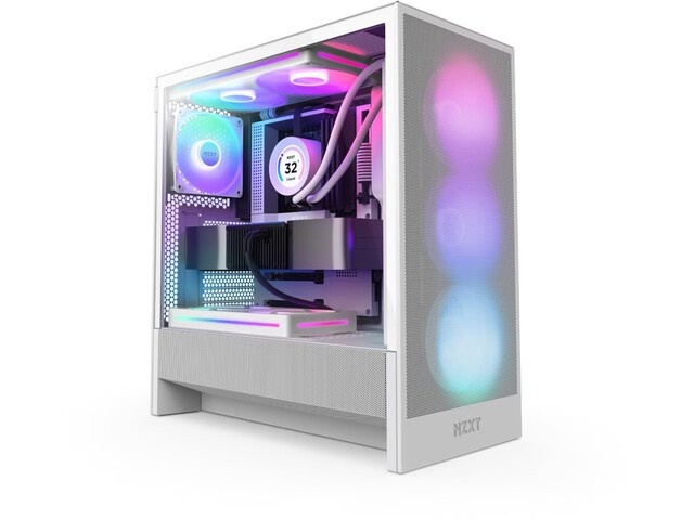 NZXT korpus H5 Flow RGB ( 2024 ) (valge, Tempered Glass)
