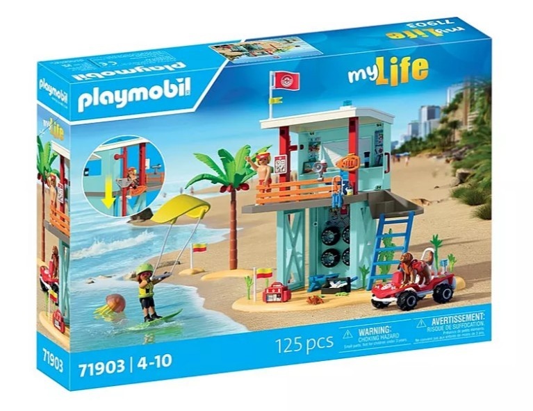 Playmobil klotsid Set z My Life 71903 Wieża ratownicza i plażowy samochód buggy