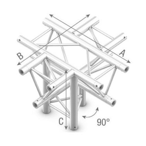 StudioKing Truss T-Cross 90 Degree 5 Way Apex Down