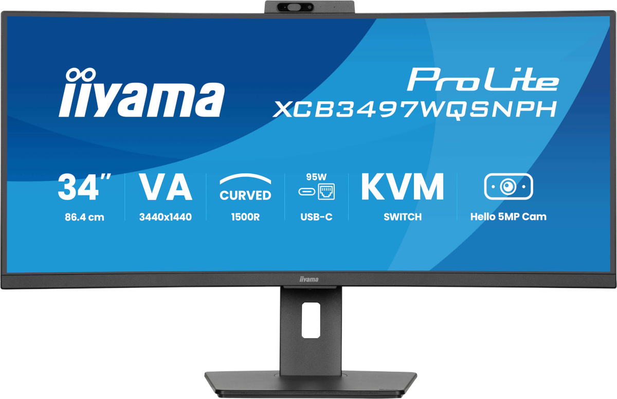 iiyama monitor 86,4cm (34") XCB3497WQSNPH-B1 21:9 HDMI+DP+USB-C Webc