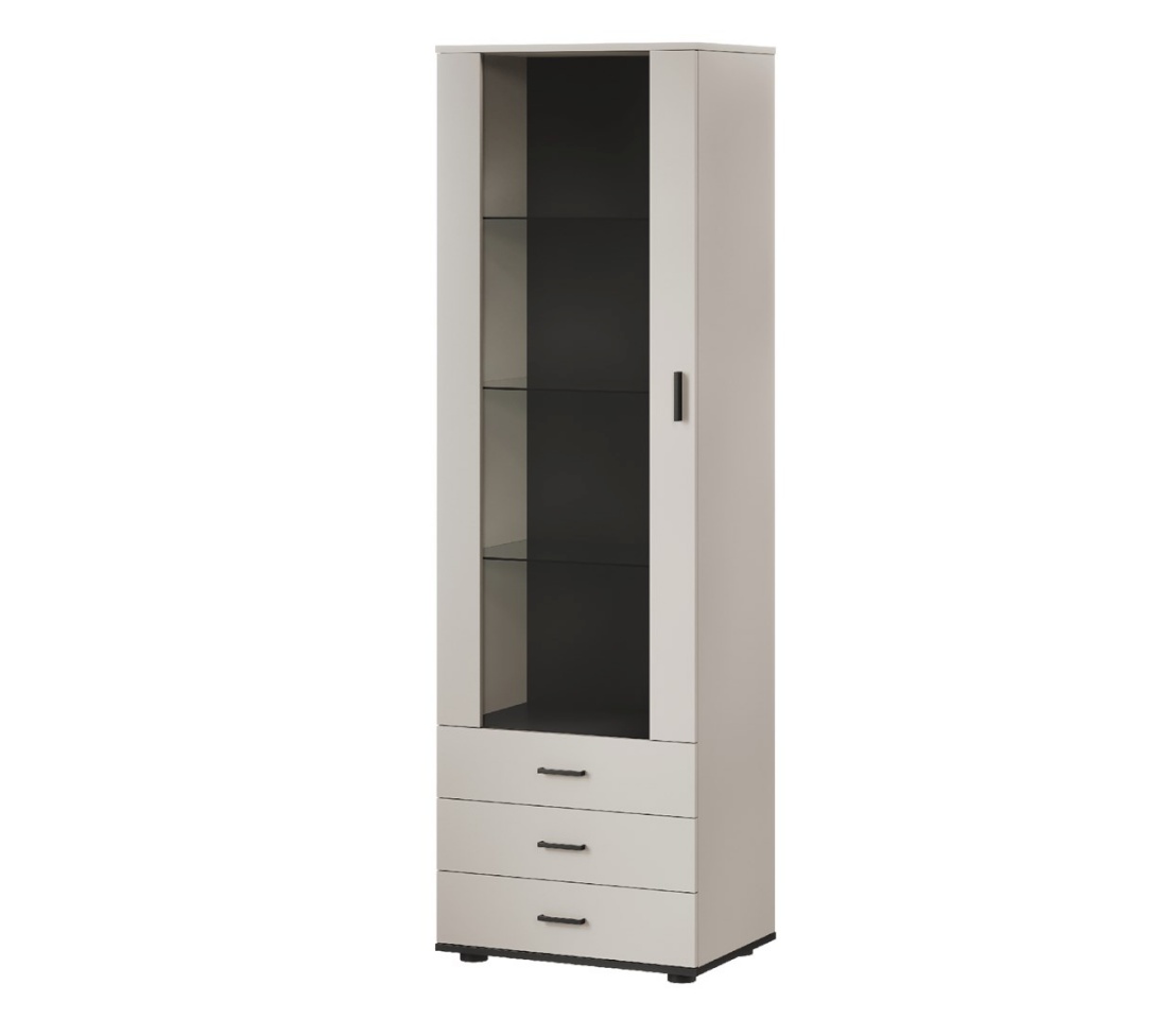 Cama Meble vitriinkapp S1 SOHO display cabinet 60x41x192 cashmere + must