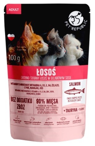 Petrepublic kassitoit PET REPUBLIC Adult Salmon finely chopped - Wet Cat Food- 100g