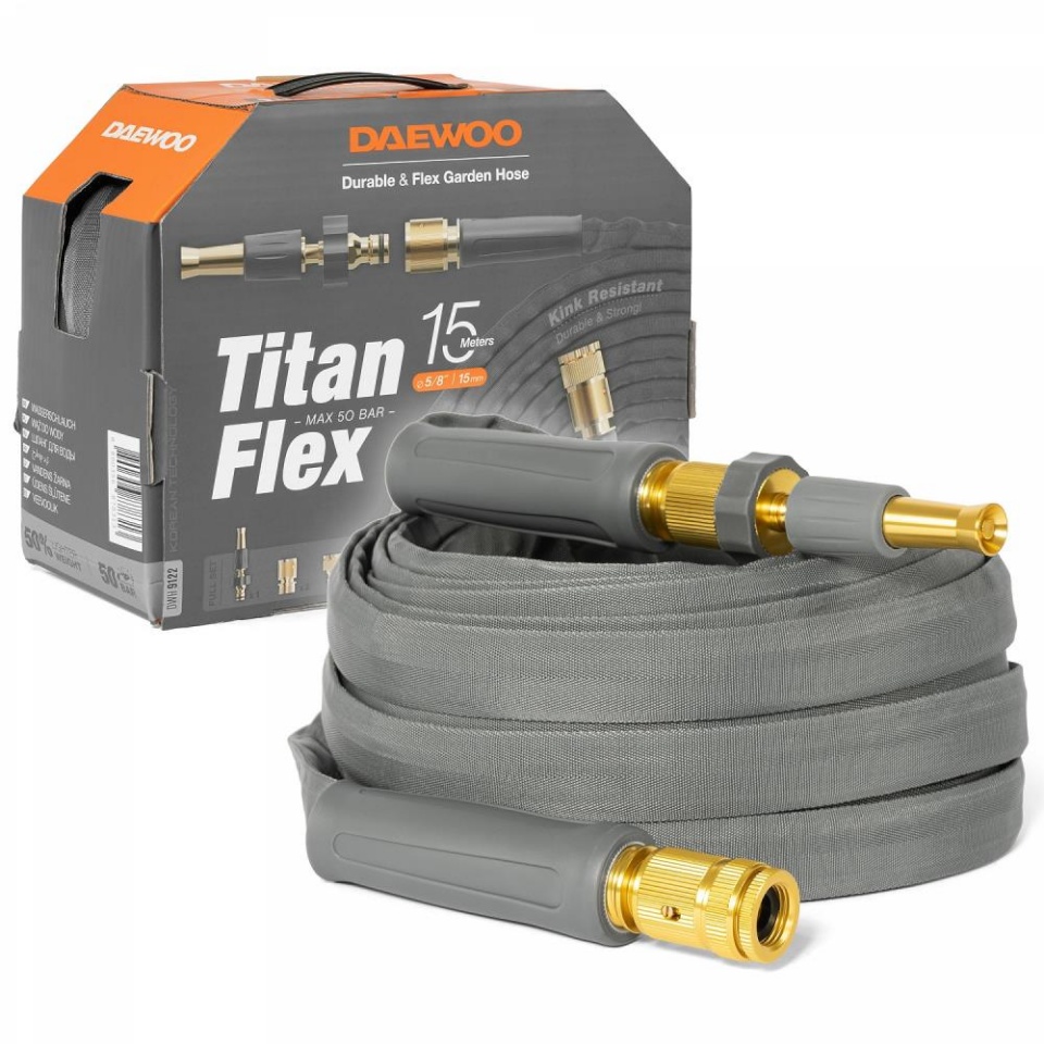 Daewoo Hose Watering Titanflex 15m/5/8" Dwh 9122