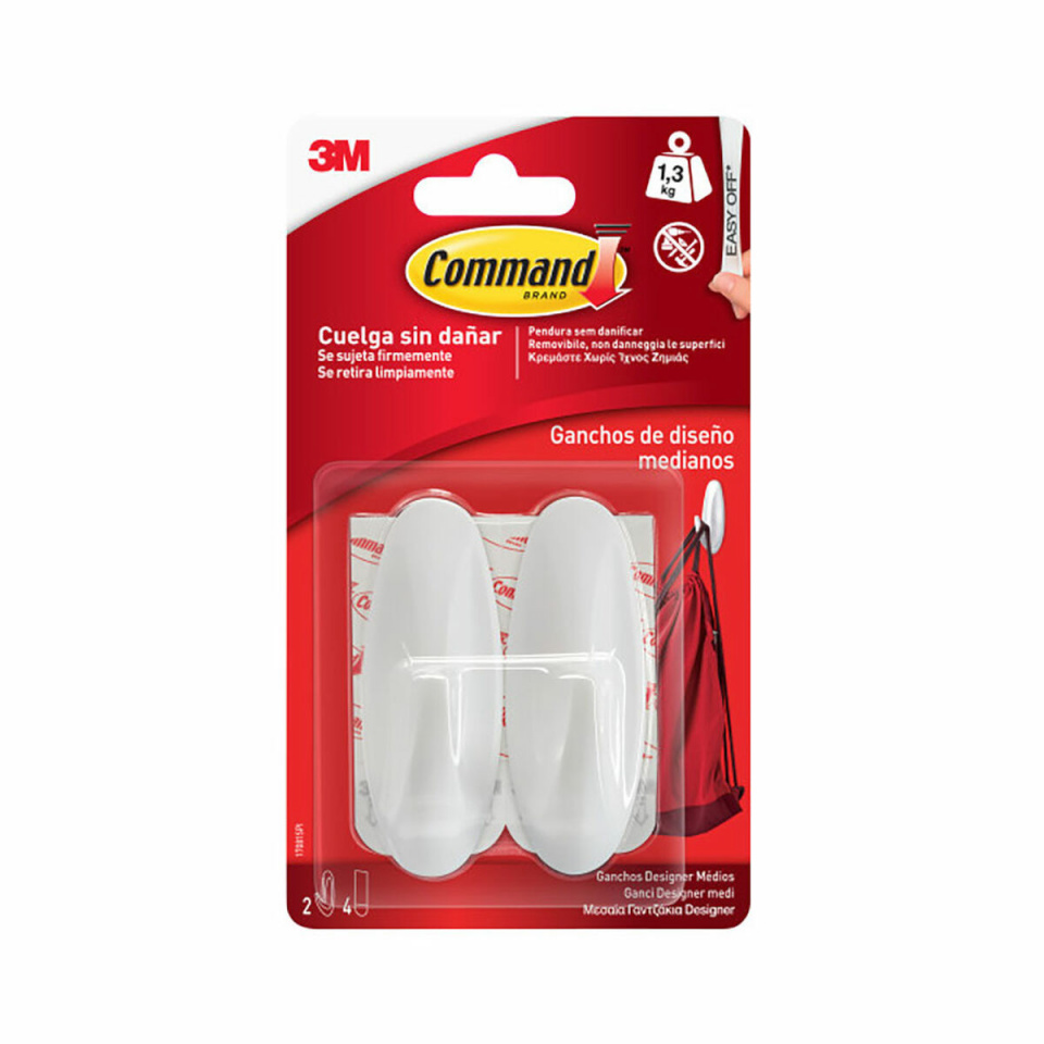 3M Konks riputamiseks 1,3 kg valge Metall (2tk)