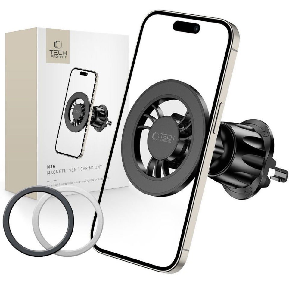 Tech-Protect autohoidja N56 Magnetic MagSafe Vent Car Mount Black, must