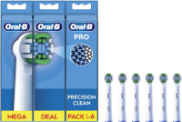 Braun lisaharjad EB20-6 Oral-B Precision Clean Pro Electric Toothbrush Attachments, 6tk, valge