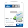 PNY mälupulk Pendrive 64GB USB 3.2 Duo-Link P-FDI64GDULINKTYC-GE
