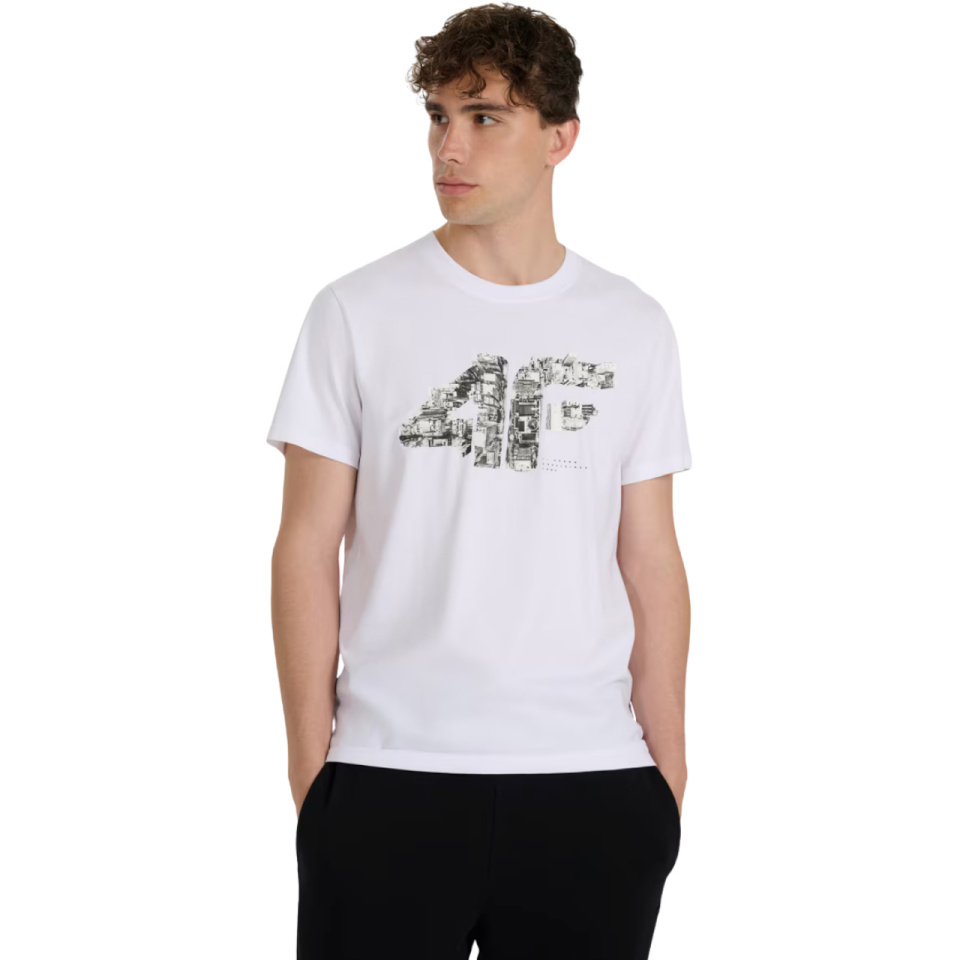 4F T-särk meestele M3132 valge 4FWAW25TTSHM3132 10S suurus M