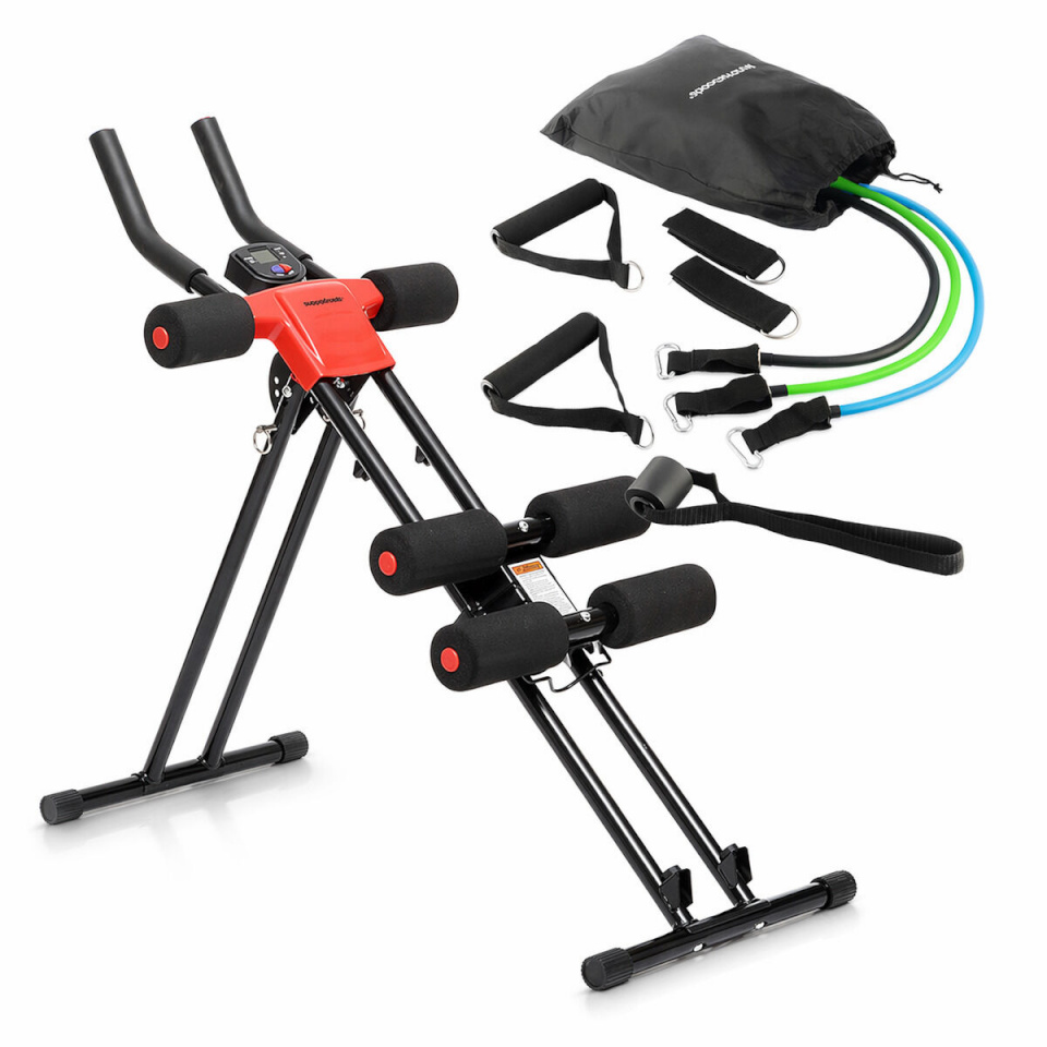 InnovaGoods Komplekt Volditav Kõhulihasmasin ja Vastupanutreeningu Kummikomplekt Tarvikute ja Treeningjuhendiga