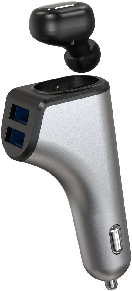 Platinet autolaadija 2xUSB 3,1A + Bluetooth kõrvaklapp Duos (44639)