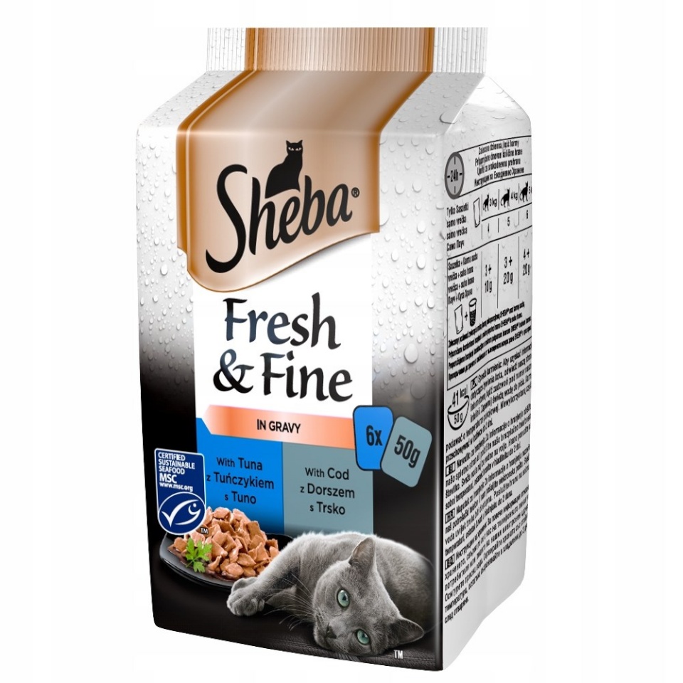 Sheba kassitoit Fresh & Fine Mini Fish Dishes in Sauce, 6x50g