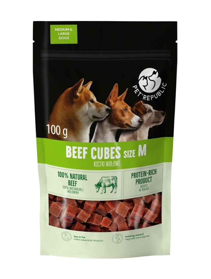 Petrepublic maius koerale Beef Cubes M, 100g