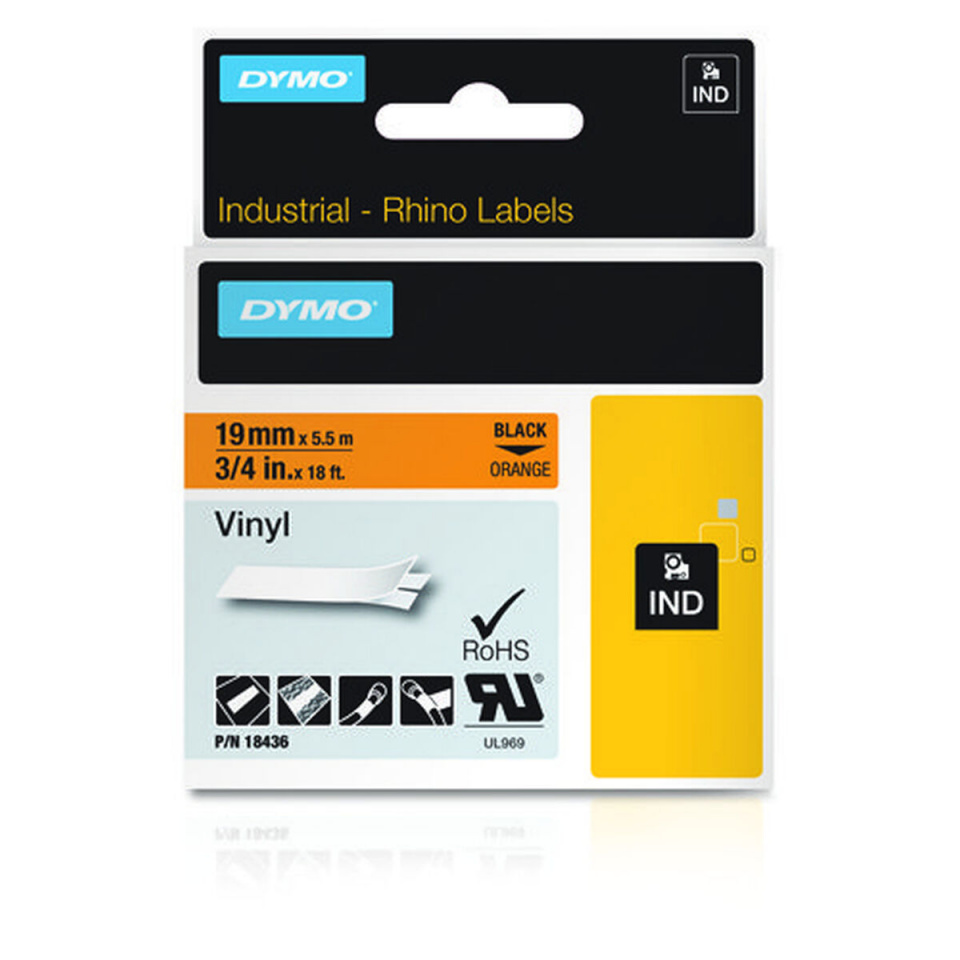  DYMO 19mm RHINO Coloured vinyl label-making tape D1