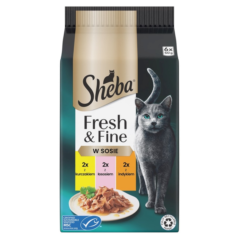 Sheba kassitoit Fresh & Fine Mini Meat Dishes in Sauce, 6x50g