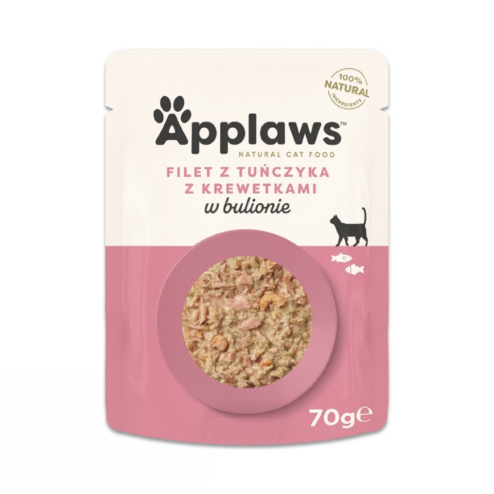 Applaws kassitoit Tuna Fillet with prawn in broth - Wet Cat Food- 70g
