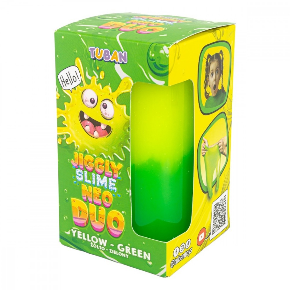 TUBAN Slime Jiggly Neo Duo kollane-roheline 430g