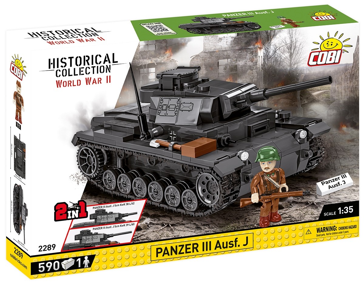Cobi klotsid Blocks Historical Collection WWII Panzer III Ausf. J 590 blocks