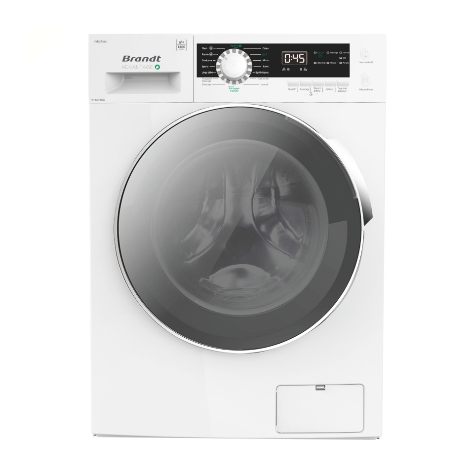Brandt pesumasin WFB394QW Washing Machine, 9kg, A, valge