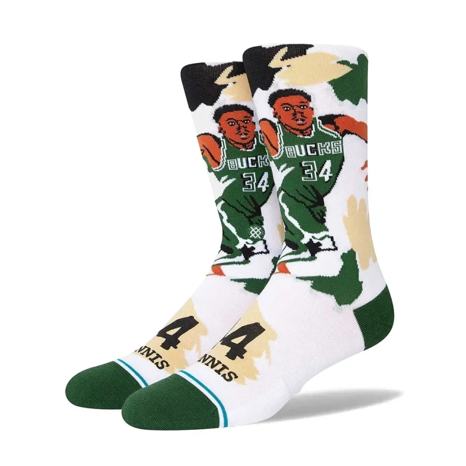 Stance sokid PAINT GIANNIS suurus 43-47 valge/roheline