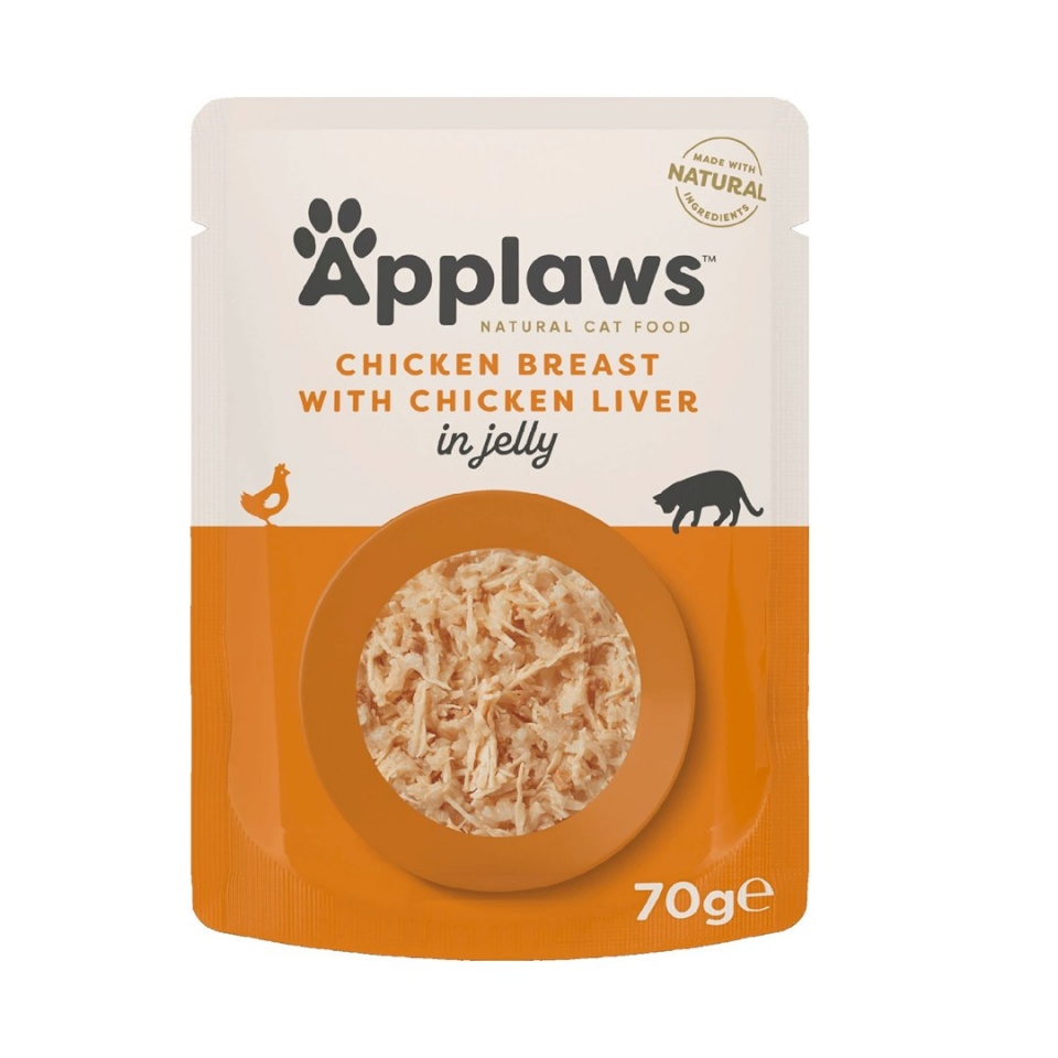 Applaws kassitoit Chicken breast with Chicken liver in Jelly - Wet Cat Food- 70g