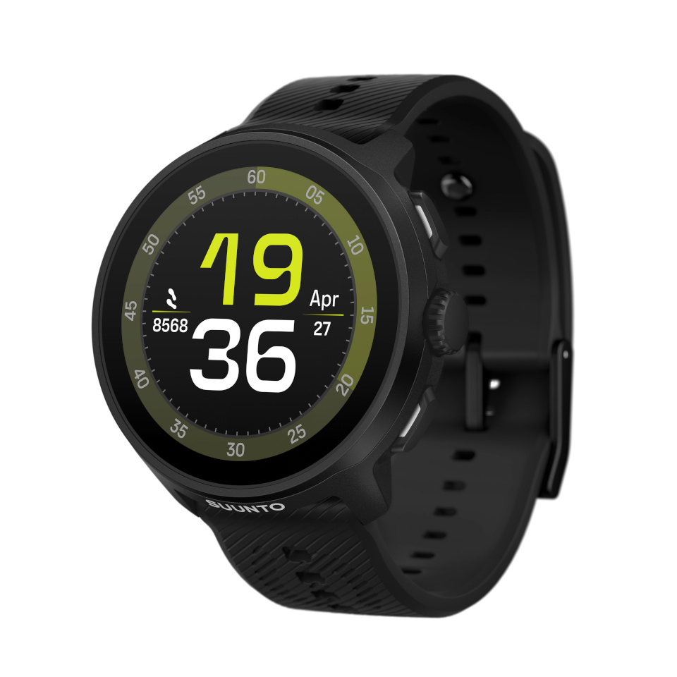 Suunto pulsikell Run, 46mm, must, silikoonrihmaga