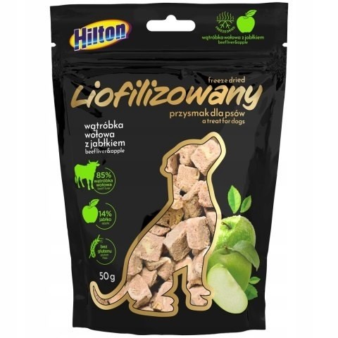 Hilton maius koerale Freeze-dried treats with with beef liver and apple - Dog treat - 50g